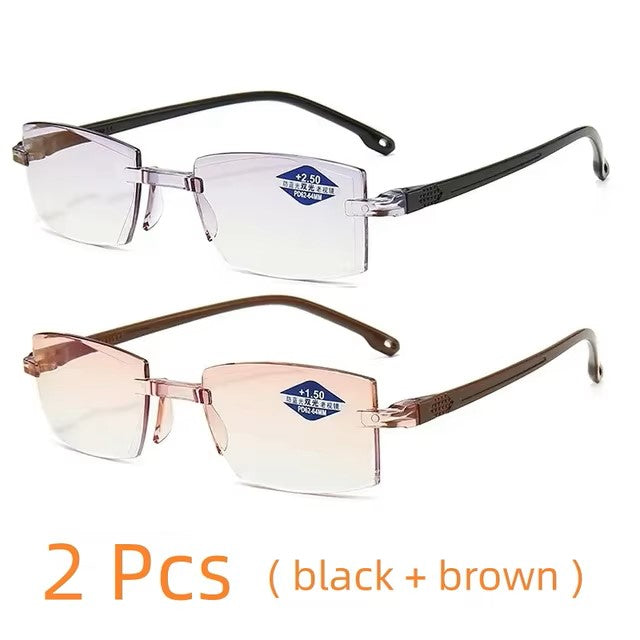 "Glasses 2PCS Rimless Bifocal Progressive Eyewear"