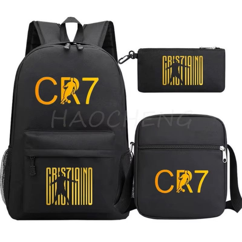 "Football CR7 3Pcs School Backpack Set for Kids"