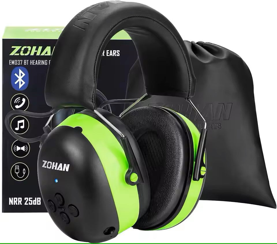 "Bluetooth Headphone ZOHAN Hearing Protection 25dB NRR"
