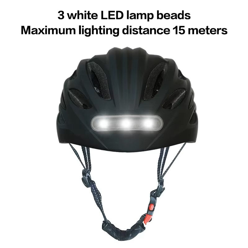 "LED Light Bicycle Helmet with Tail Light for Cycling"