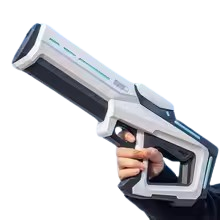 A hand holding a water gun