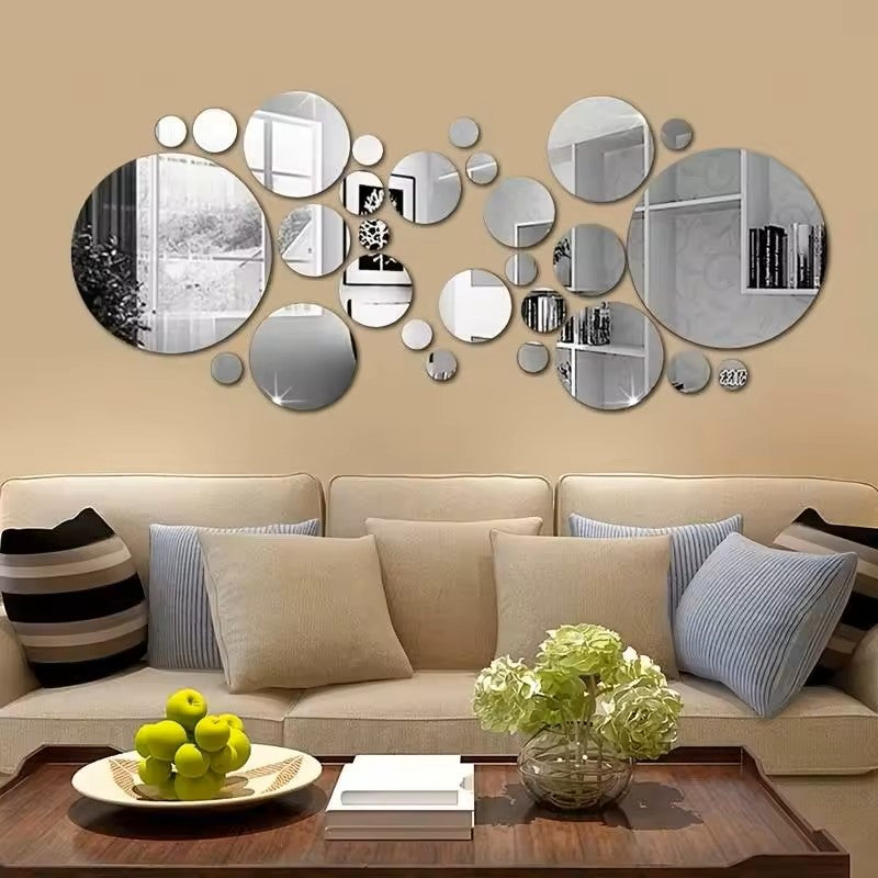 Wall Art Stickers 26 PCs 3D Acrylic Mirror Wall Stickers,Wall Decoration