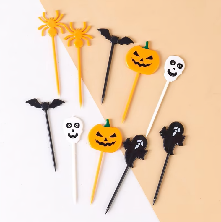"Toothpicks 10PCS Halloween Cupcake Toppers Ghost Bat"