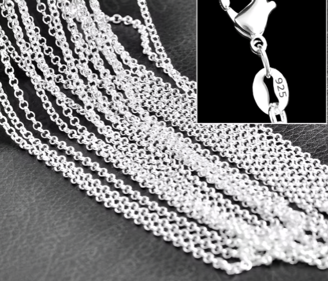 Charm Necklace 10PCS Wholesale Pure 925 Sterling Silver Necklace