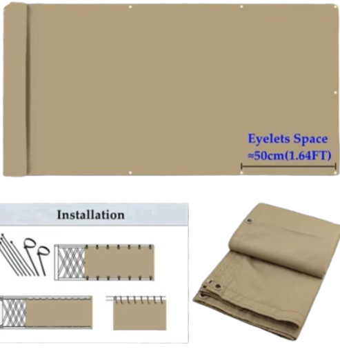 Polyester Waterproof Balcony Privacy Screen - 5 Colors