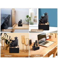 "Home Decor Tabletop Waterfall Fountain with Soft Lights"