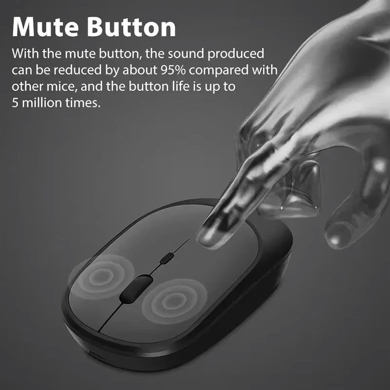 "Wireless Mouse – Bluetooth 2.4G Silent, DPI Adjustable"
