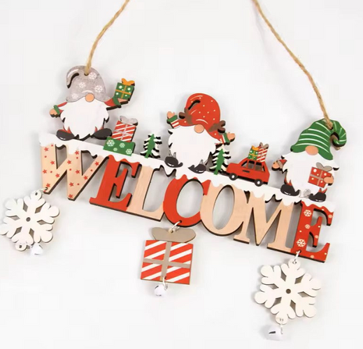 Beautiful Christmas Touch Perfect for Your Home Gnome Santa Claus Wooden Hanging Ornament 2024