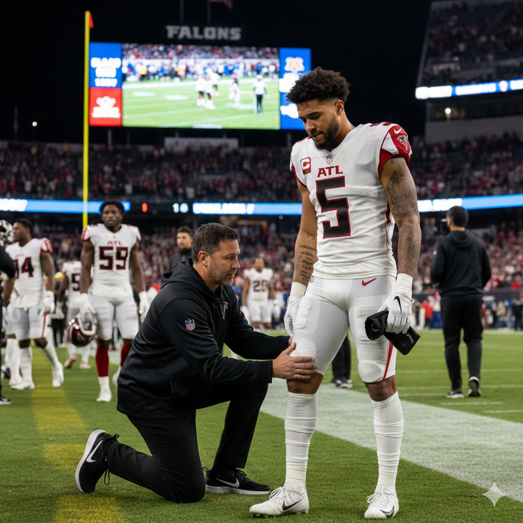 Drake London is currently playing through a knee PCL sprain sustained in Week 11, and while he returned to the field in Week 16, he remains on the injury report with limited practice sessions to manage his workload and recovery.