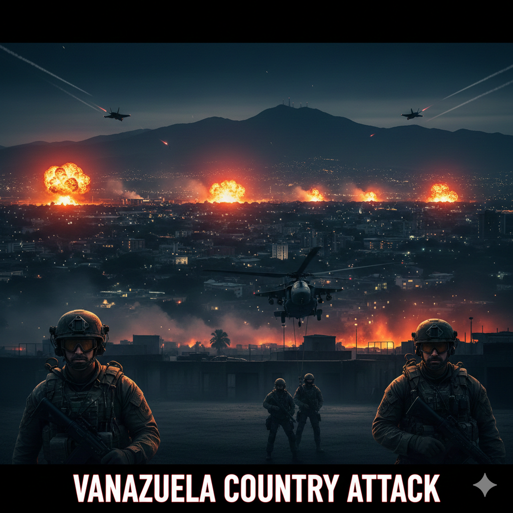 A group of people gathered in a Venezuelan street amidst smoke and armored vehicles during a period of civil unrest.