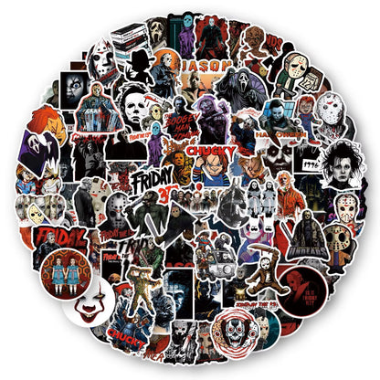 10/30/50/100PCS Mixed Horror Movie Character Stickers Graffiti Decals DIY Laptop Notebook Fridge Suitcase Classic Sticker Toys Dealshavens