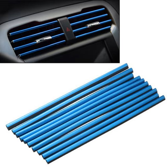 10 Pcs 20cm Car Air Conditioner Vent Outlet Trim Strip U Shape Chrome PVC Colorful Shiny Car Trim Strip for Car Decoration Dealshavens