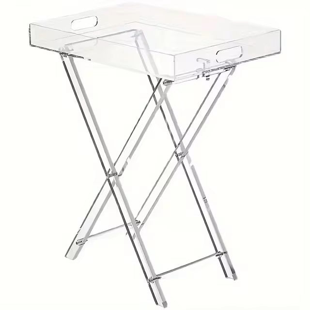 Nordic Home Decoration Transparent Acrylic Folding Sofa Side Table Small Simple Portable Square Coffee Table - Dealshavens