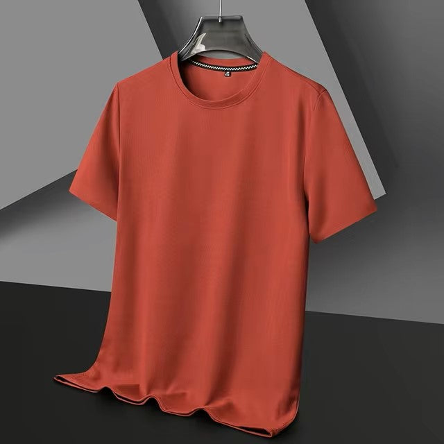 New Summer Waffle Round Neck Short Sleeved T-shirt for Men's Short Sleeved Top - Dealshavens