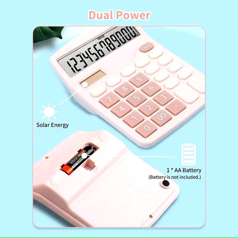 12 Digits Electronic Calculator Solar Calculator Dual Power Supply Calculator for Home Office School Financial Accounting Tools - Dealshavens