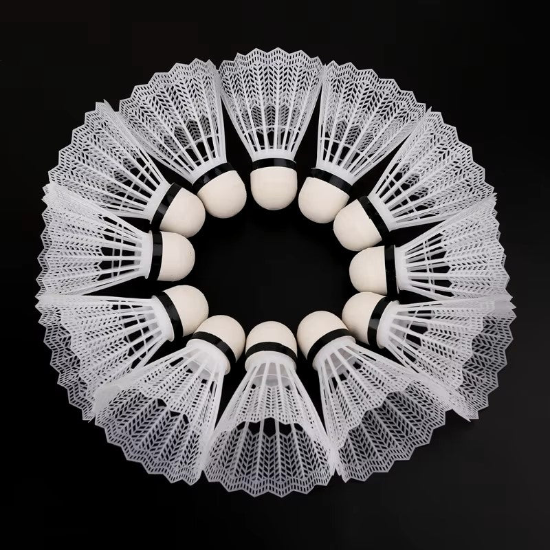 12Pcs White Badminton Plastic Shuttlecocks Indoor Outdoor Gym Sports Accessories