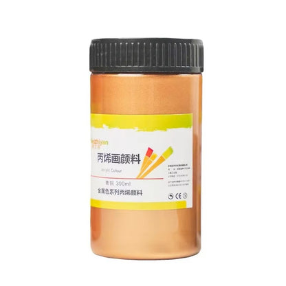 60/100ml Golden Acrylic Paint Metal Pearlescent Hand-painted Gypsum Glue Waterproof and Non-fading DIY Painted Paint