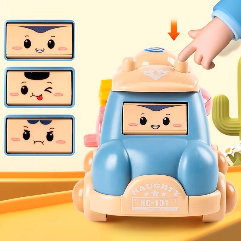 OnePc Creative Luminous Music Story Children Car Toy Machine Cartoon Polyhedral Trolley Coaster Baby Walking and Crawl Toys - Dealshavens