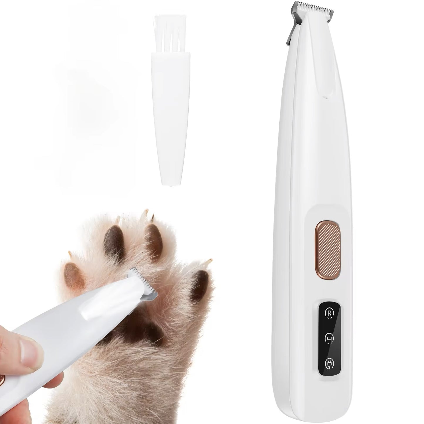 New Dog Paw Trimmer with LED Light Fully Waterproof Pet Hair Trimmer with LED Display Dog Clippers for Grooming 18mm Widen Blade - Dealshavens