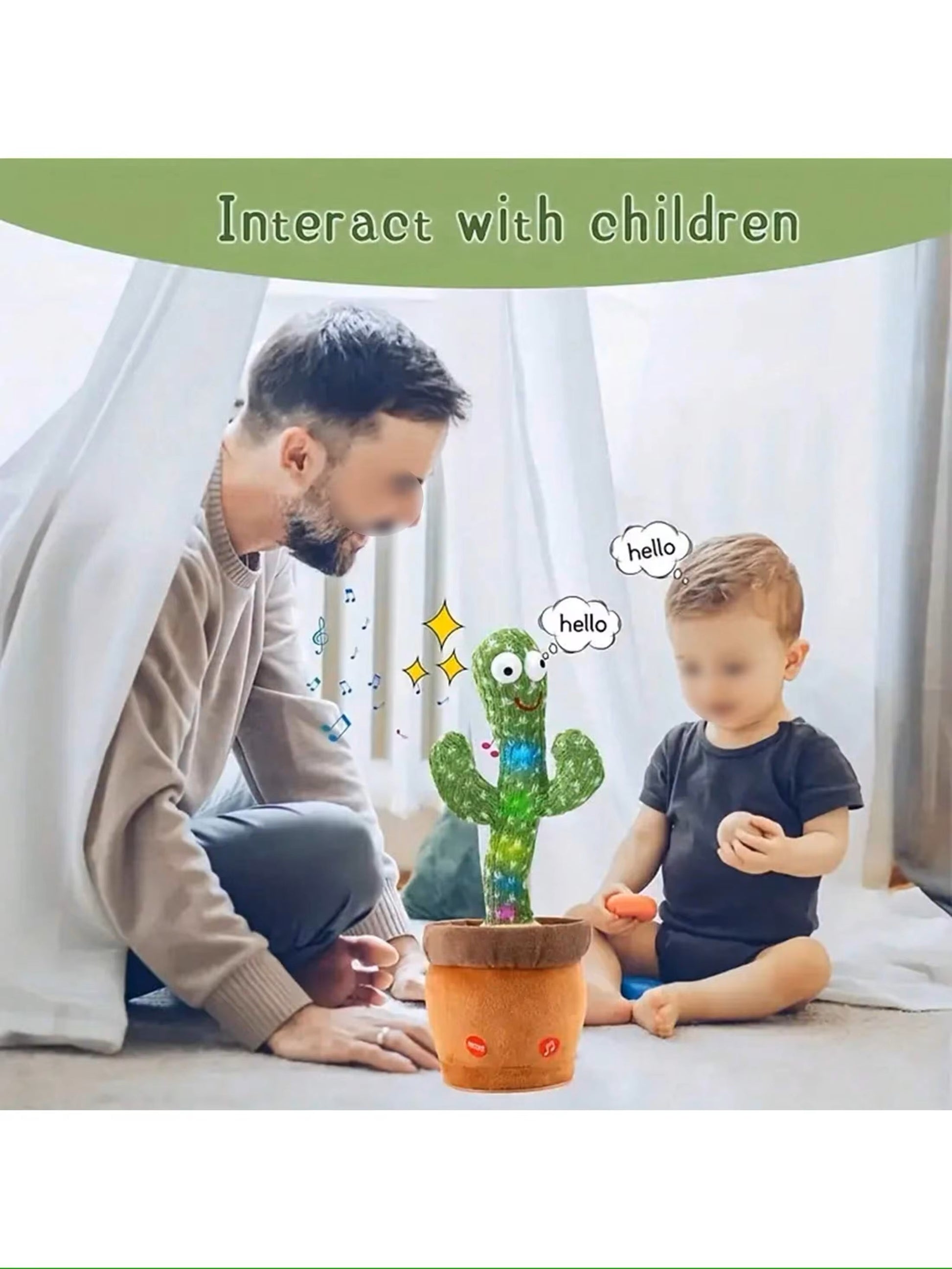 One-piece dancing talking cactus toys for baby boys and girls, singing mimicking recording repeating what you say Sunny Cactus Up Plus. - Dealshavens