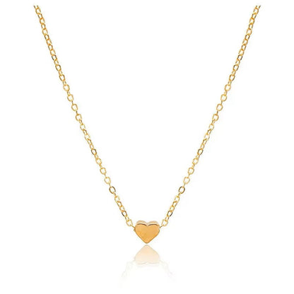 1pcs Gold-color Plus Silver-plated Necklace Ms Simple Style Love Alloy Peach Heart Pendant Hundred Match Collarbone Jewelry Gift Dealshavens