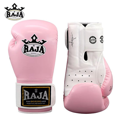 Raja Boxing Gloves Muay Thai Handmade Standard Microfiber Semi Leather