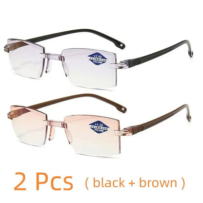 "Glasses 2PCS Rimless Bifocal Progressive Eyewear"