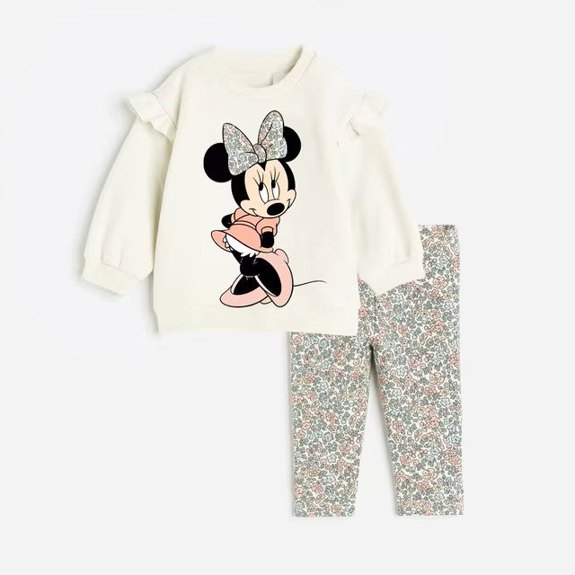 2Pcs Sweet Girl Minnie Print Clothes Cotton Long Sleeve Top + Leggings Toddler Girl Clothing Sets Dealshavens