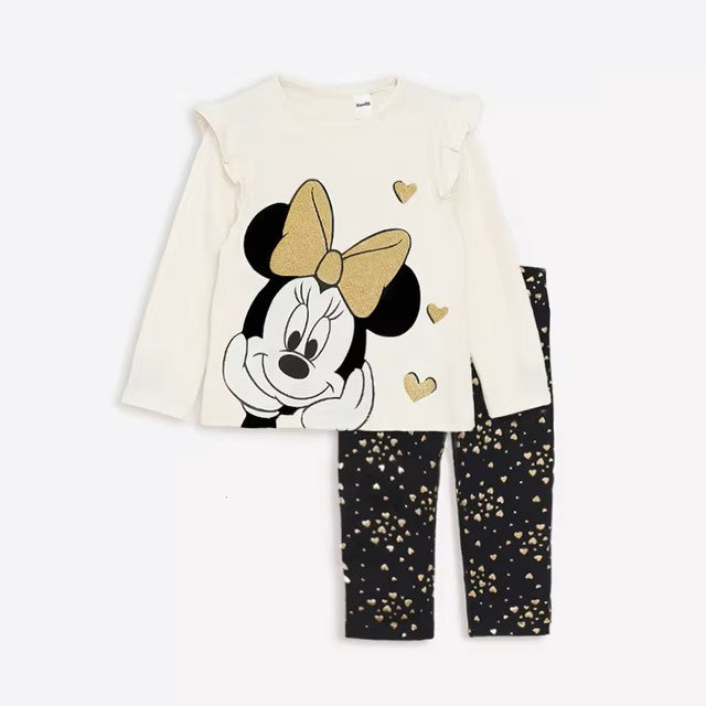 2Pcs Sweet Girl Minnie Print Clothes Cotton Long Sleeve Top + Leggings Toddler Girl Clothing Sets Dealshavens