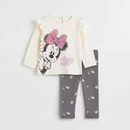 2Pcs Sweet Girl Minnie Print Clothes Cotton Long Sleeve Top + Leggings Toddler Girl Clothing Sets Dealshavens