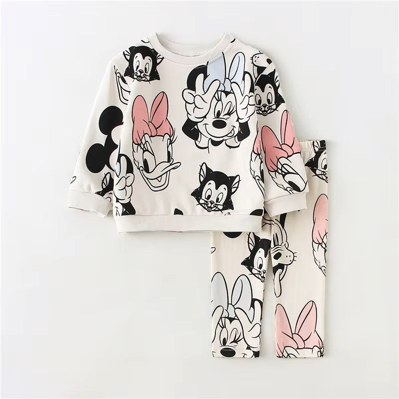 2Pcs Sweet Girl Minnie Print Clothes Cotton Long Sleeve Top + Leggings Toddler Girl Clothing Sets Dealshavens