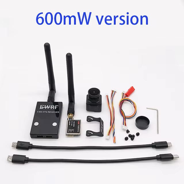 Ready to use 5.8G FPV UVC Receiver Video Downlink OTG VR Android Phone+200/600mW Transmitter+CMOS 1200TVL Camera For RC Drone