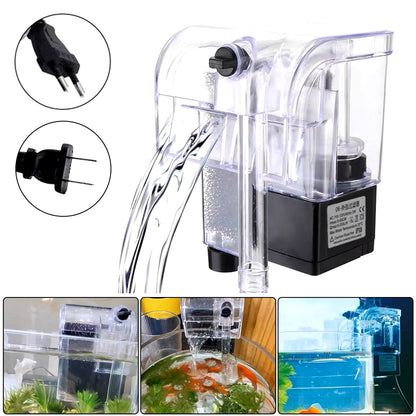 Water Purifier Mini Aquarium Filter for Aquarium Fish Tank Filter 110V US 220V EU Plug External Hang Up Filter Water Pumps - Dealshavens