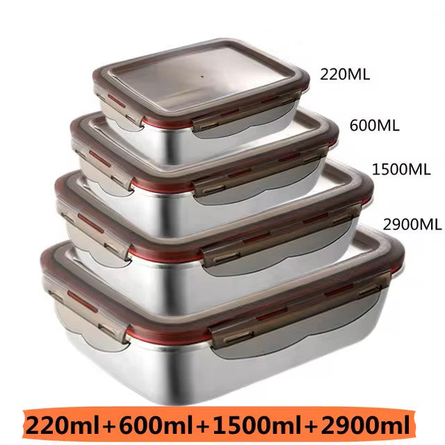 304 Stainless Steel Food Lunch Bento Box Sealed Leakproof Travel Storage Box Household Pickle Box Microwave Heating Lunchboxs Dealshavens