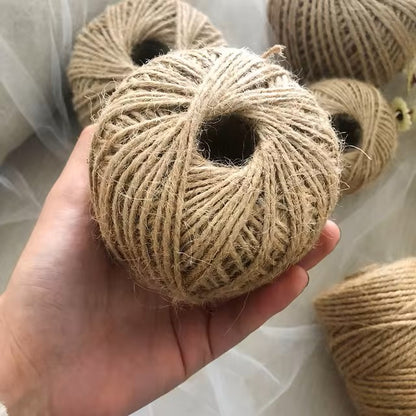 30Meter Natural Jute Rope Cord Hemp Twine Home Wedding Decoration Burlap Ribbon Handwork Gift Christmas Birthday Party Wrapping