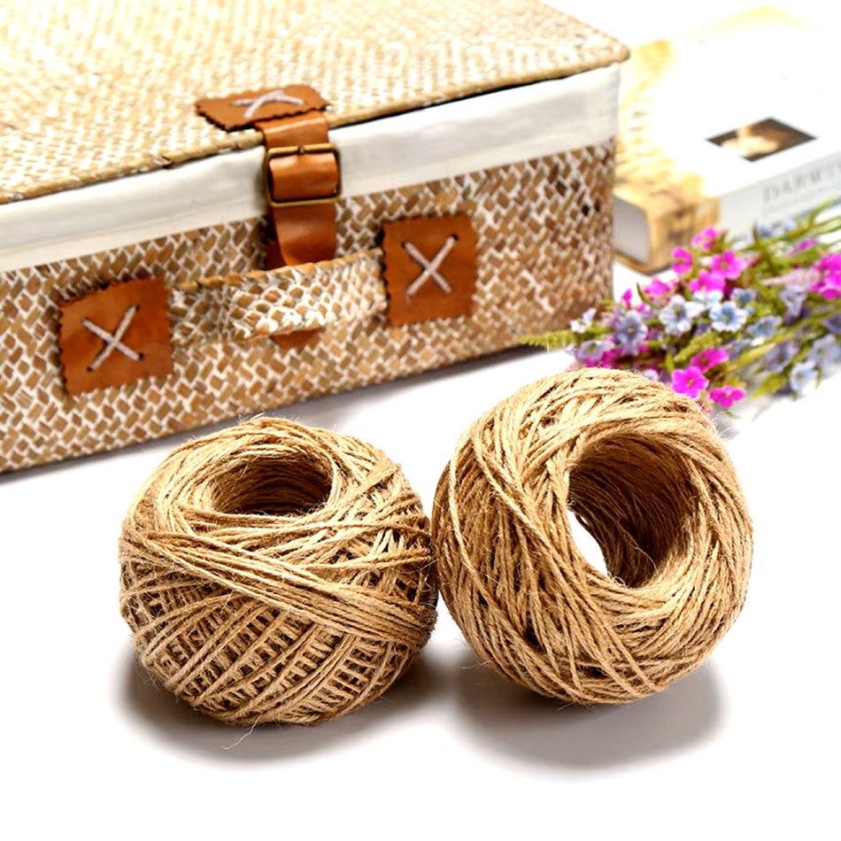 30Meter Natural Jute Rope Cord Hemp Twine Home Wedding Decoration Burlap Ribbon Handwork Gift Christmas Birthday Party Wrapping