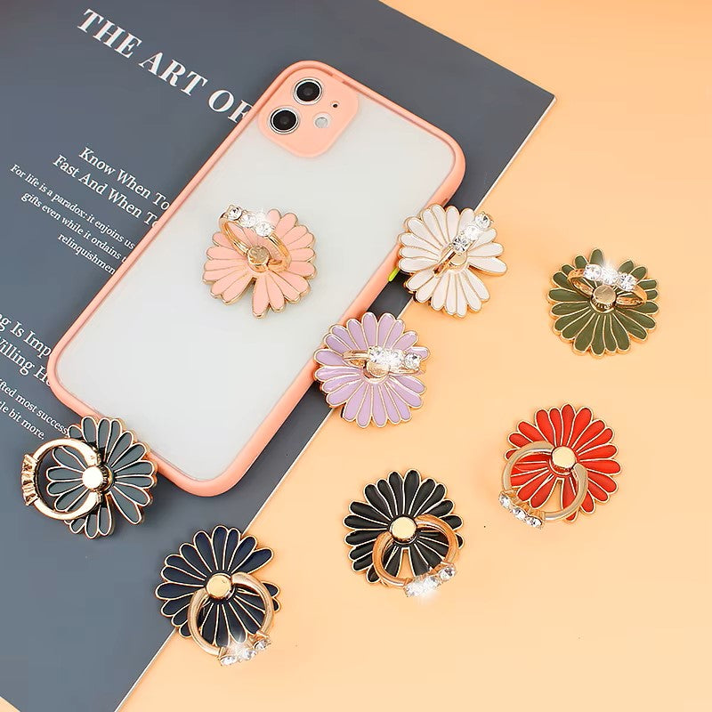 360 Degree Metal Finger Ring Smartphone Flowers Support Telephone Mobile Phone Holder Stand For Iphone 11 12 Pro Max Smart Phone