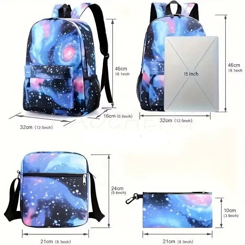 3Pcs Sets Boys Girl Football CR7 School Backpack School Bags Travel Bags Laptop Zipper Rucksack New Mochila For Students Bags