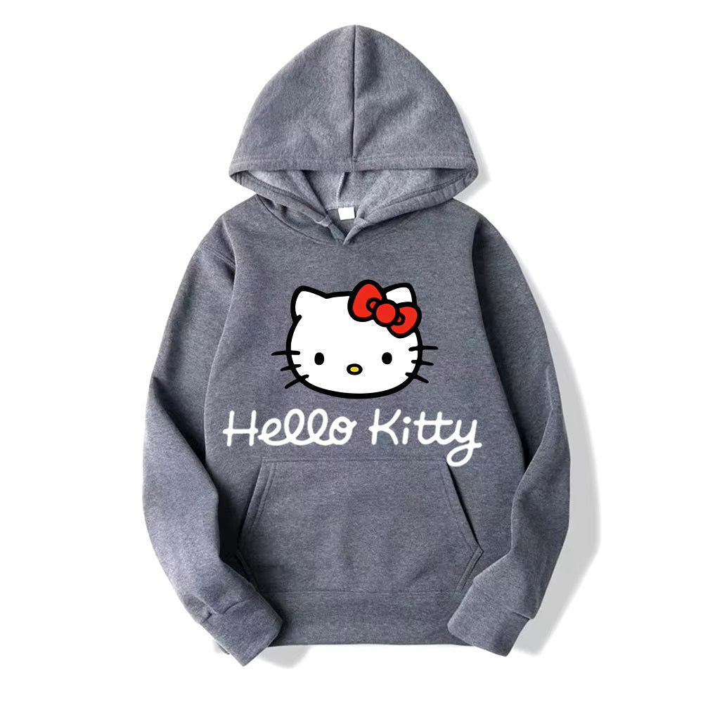 New Hello Kitty Anime Hoodie Casual Sweatshirt Boys Fleece Pullover Y2k Sudadera Couples Print Hoodies Jacket Kids Clothes Girls - Dealshavens