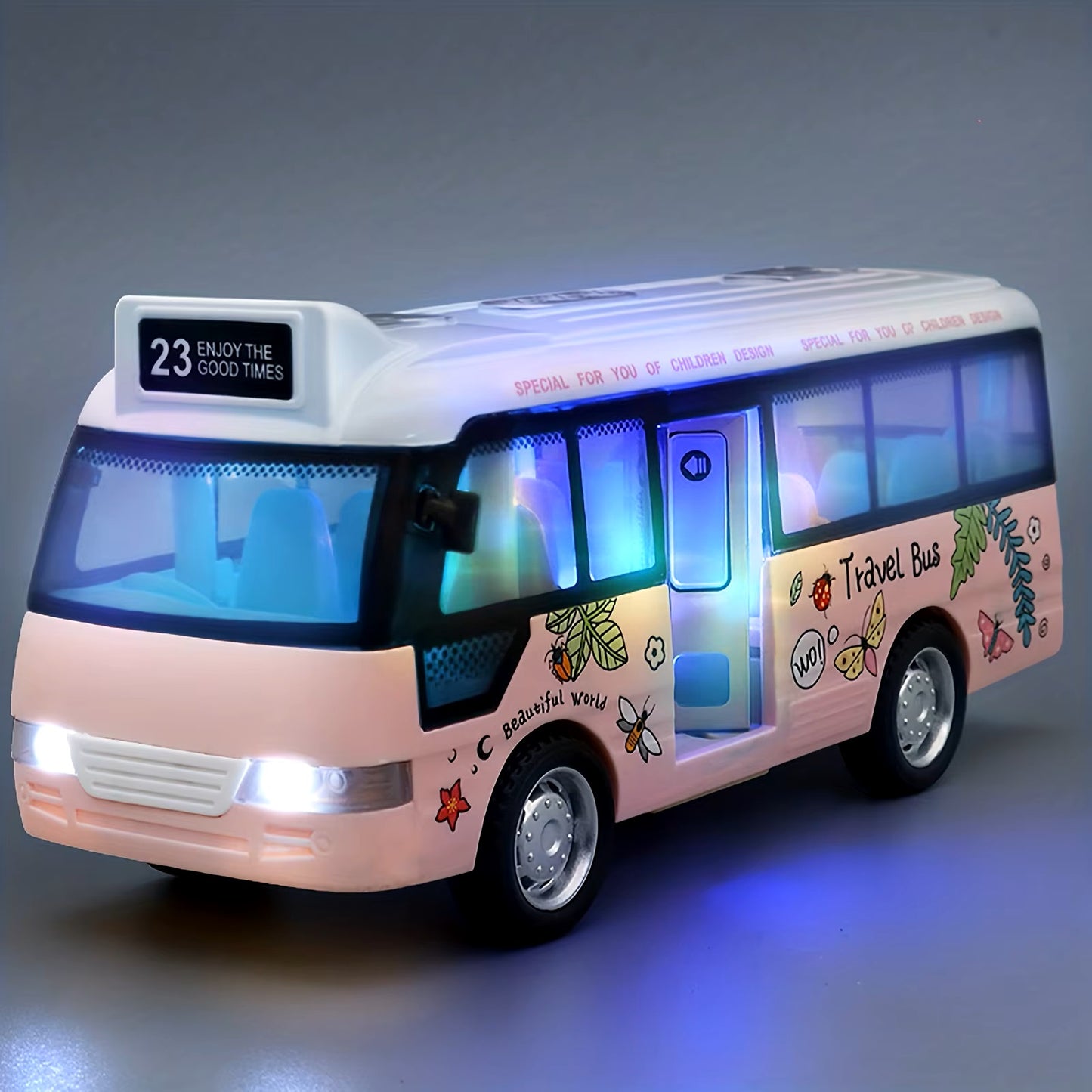 Little cars city bus with sound and light powered friction driven cars play toys gift for children from plastics. - Dealshavens