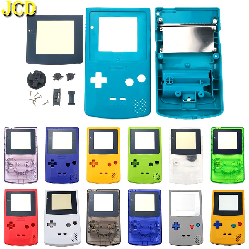 JCD Plastic Game Shell Housing Case Cover For Gameboy Color Game GBC Console Shell With Buttons Kits Screw Sticker Label Part Dealshavens