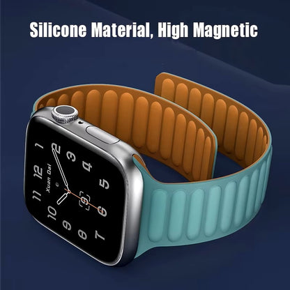 Magnetic For Apple Watch Ultra 49mm Band 41mm 45mm 40mm 44mm 38/42mm Silicone Link Bracelet iWatch Series 8 7 6 SE 5 4 3 Strap Dealshavens