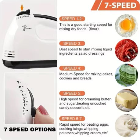 Home appliances, 100W electric wireless hand mixers, kitchen hand blenders, seven speeds portable electric food mixers - Dealshavens