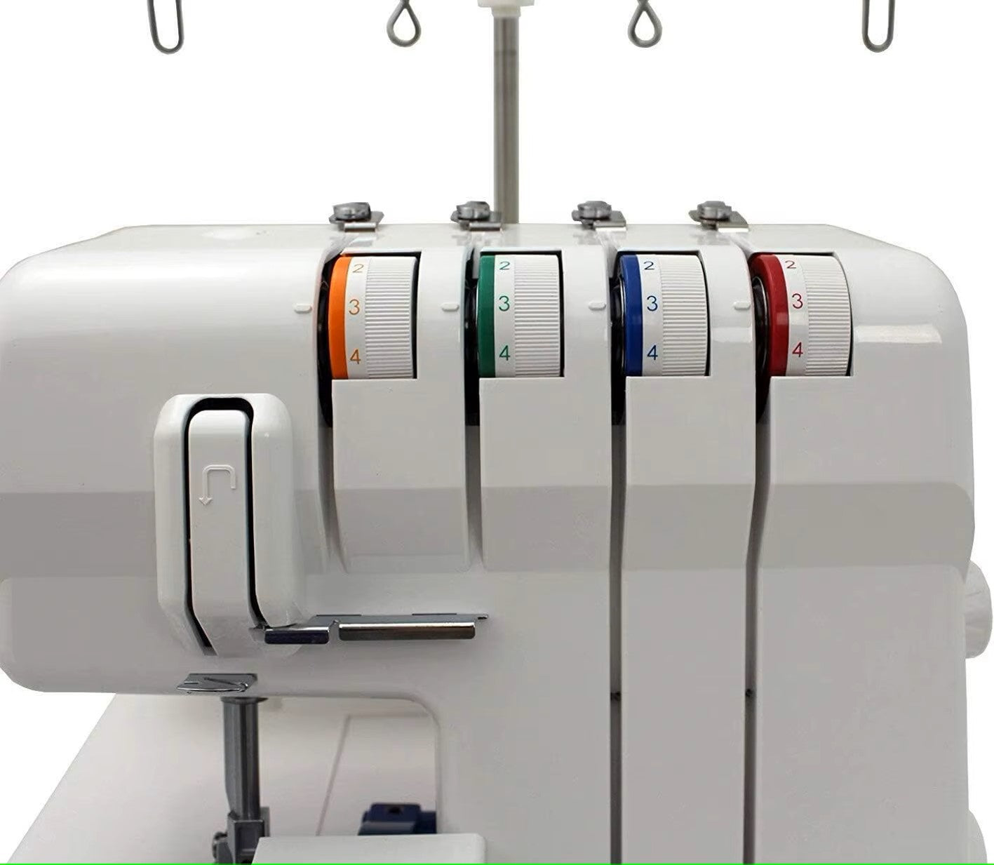 3 or 4 Thread Serger, Lay In Tensions, Adjustable Differential Feed, Built In Rolled Hem, Automatic Lower