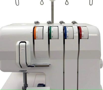 3 or 4 Thread Serger, Lay In Tensions, Adjustable Differential Feed, Built In Rolled Hem, Automatic Lower