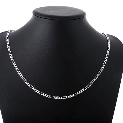 60cm 925 sterling Silver 24Inches fine 4MM chain Necklaces for women fashion party wedding Jewelry Christmas gifts Dealshavens