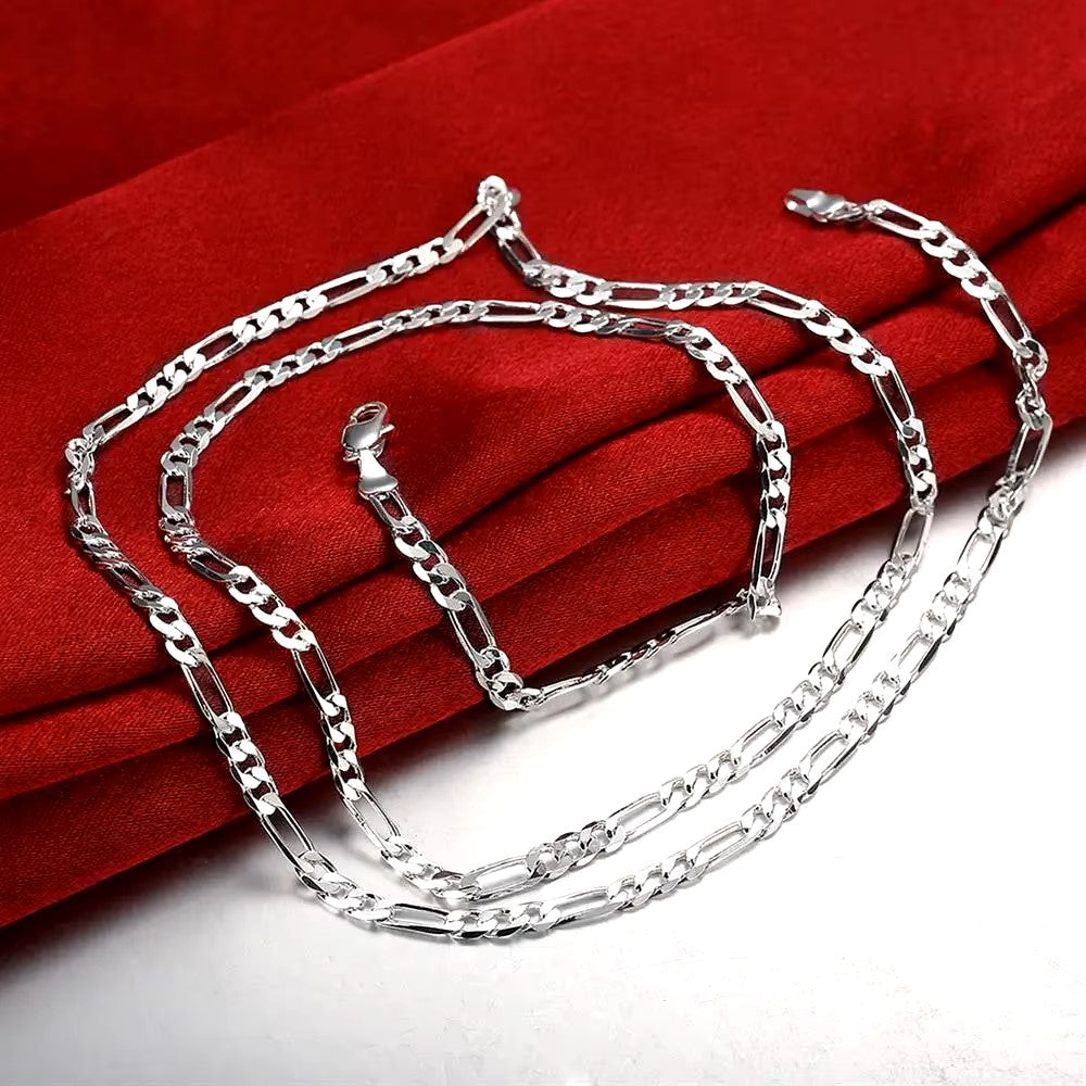 60cm 925 sterling Silver 24Inches fine 4MM chain Necklaces for women fashion party wedding Jewelry Christmas gifts Dealshavens