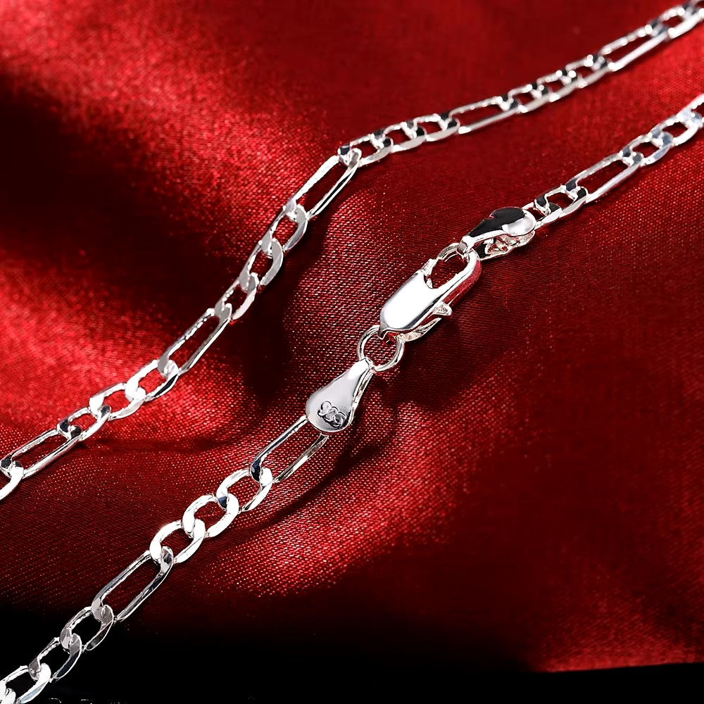 60cm 925 sterling Silver 24Inches fine 4MM chain Necklaces for women fashion party wedding Jewelry Christmas gifts Dealshavens