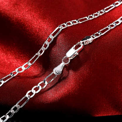 60cm 925 sterling Silver 24Inches fine 4MM chain Necklaces for women fashion party wedding Jewelry Christmas gifts Dealshavens