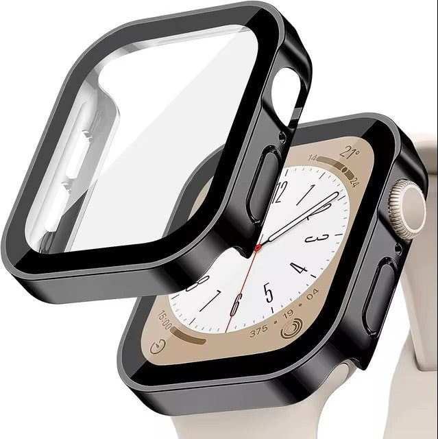 Tempered Glass+Cover For Apple Watch 9 8 7 45mm 41mm PC Bumper Screen Protector Case iWatch Series 7 6 5 4 SE2 44mm 40mm 42mm 38 Dealshavens